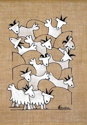peinture sur toile de jute