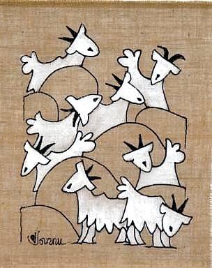 peinture sur toile de jute
