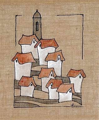 peinture sur toile de jute